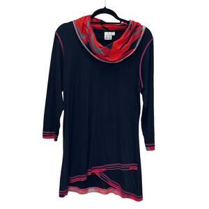 Parsley & Sage Cowl Neck Tunic Top Women's Small Long Sleeve High Low Hem